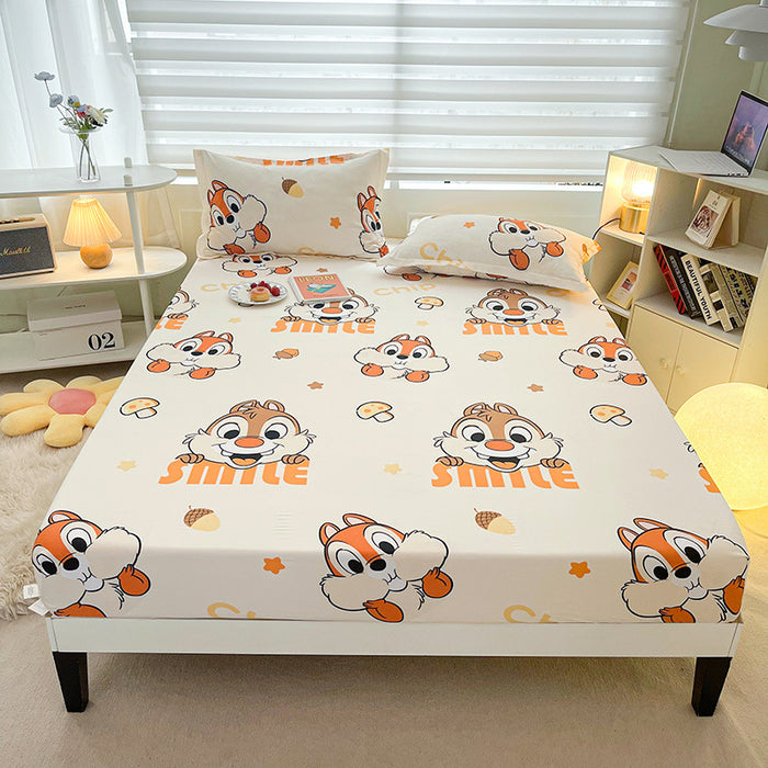 Wholesale A-level Cloud Washed Cotton Cute Cartoon Girl Heart Dormitory Bed Sheets JDC-SEE-AiErMei006