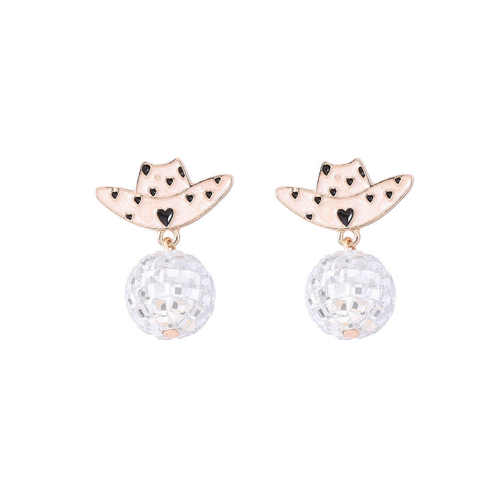 Wholesale Zebra Hat Oil Drop Earrings Personalized Fashion Trend Earrings