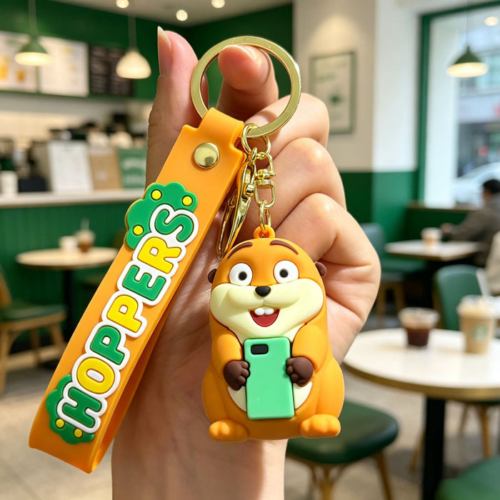 Wholesale Cartoon Beaver Transformation Keychain Silicone PVC Bag Charm Gift
