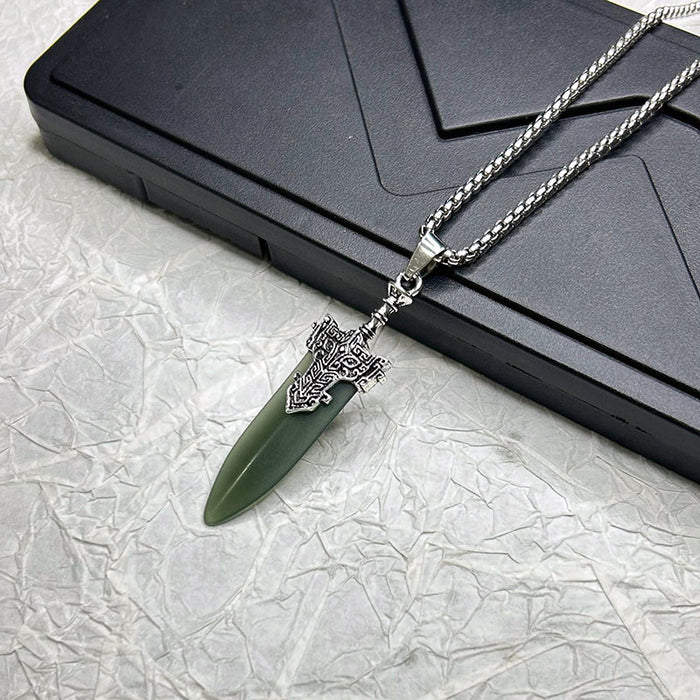 Wholesale Vintage necklace pendant, imitation jade exquisite new accessory