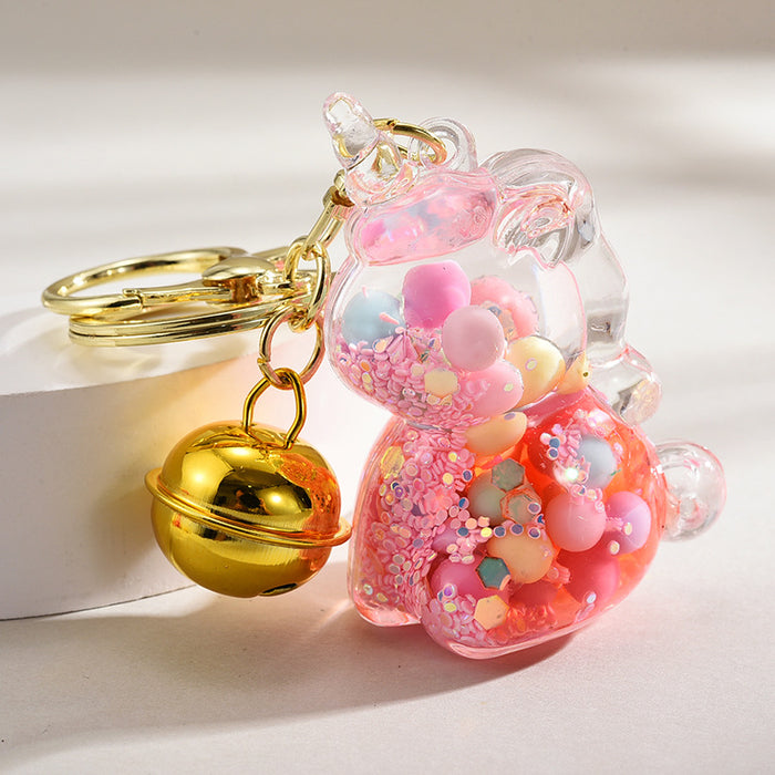 Wholesale  keychain jelly bean beads unicorn pendant  keychain bag ornaments