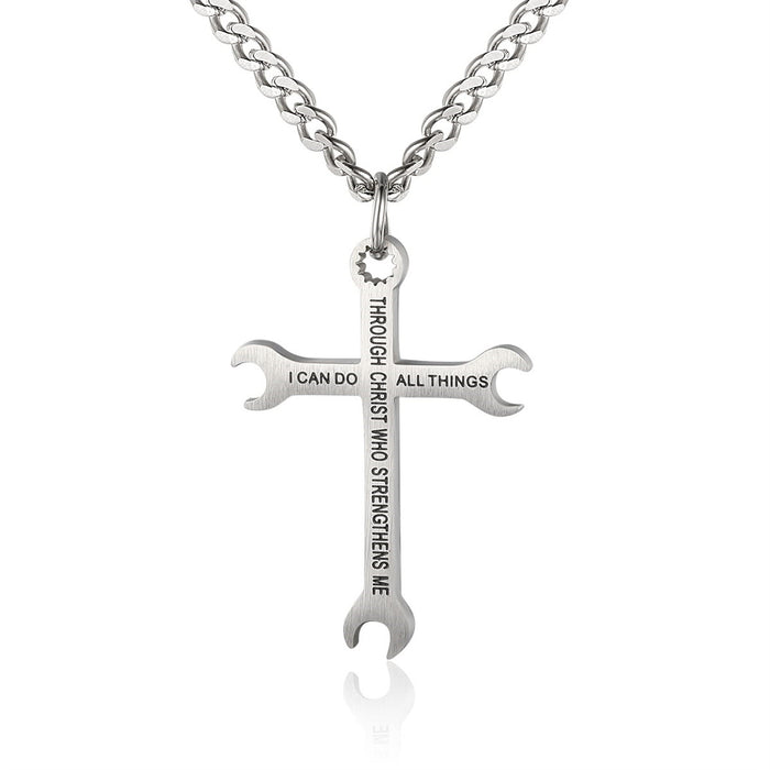 Wholesale Stainless steel cross necklace pendant necklace