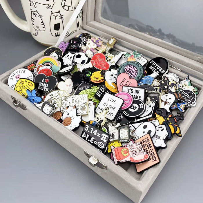 Wholesale Cartoon Blind Box Brooch Set Stylish Metal Badge Pins Fashion Jewelry Accessory Boutique Gift MOQ≥50