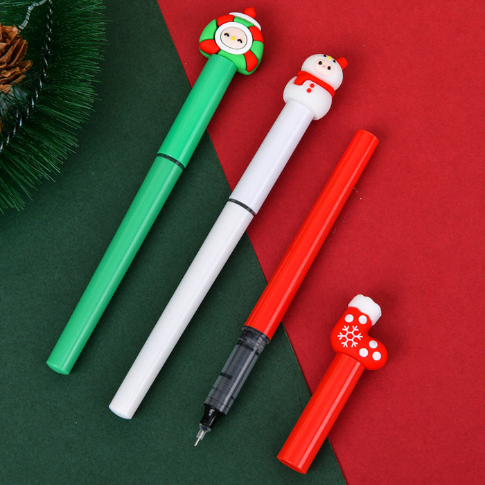 Wholesale 36pcs Christmas cute cartoon stationery direct liquid ball pen quick-drying gel pen student Christmas gift