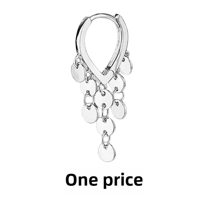 Wholesale Tassel Zircon Earrings Personalized Circle Long Earrings Earrings Square Diamond Full Diamond Chain Earrings Buckle