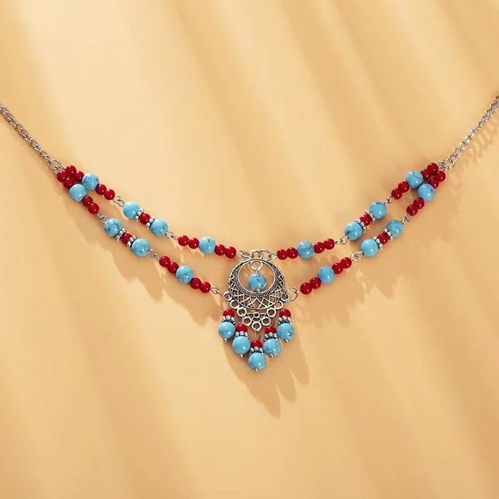 Wholesale Tassel retro earrings, eyebrow center pendant, forehead chain
