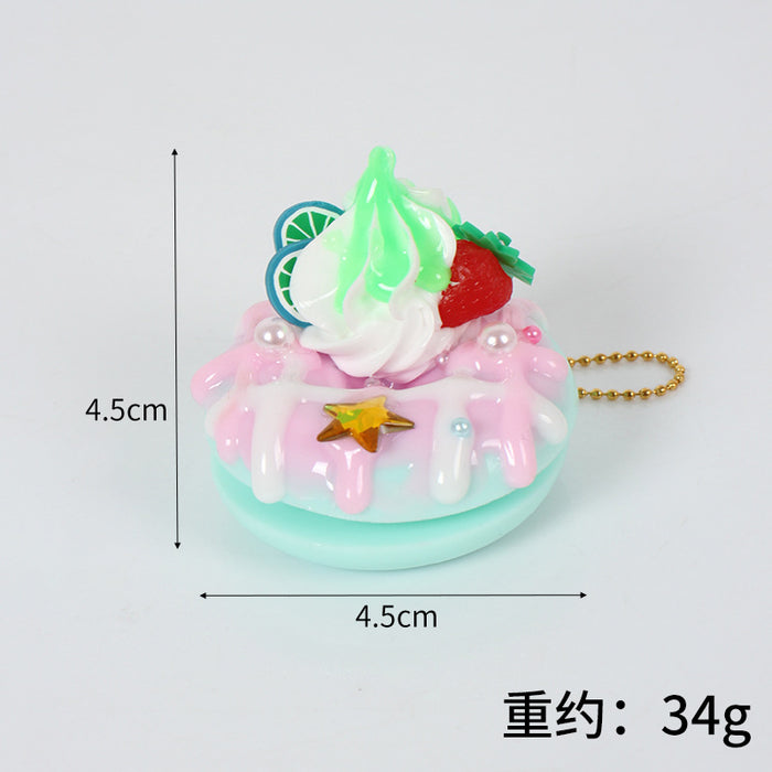 Wholesale PVC Donut Keychain Simulated Dessert Pendant Chic Bag Charm And Car Key Accessory MOQ≥5
