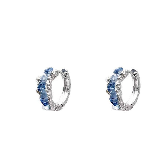 Wholesale Blue earrings for women, popular sweet and cool fashion earrings, niche design sense, high-end earrings