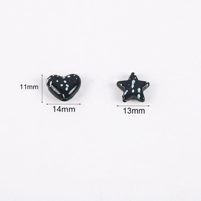 Wholesale New Acrylic Black and White Contrast Effect Love Beads Love Beads Love Beads Loose Beads