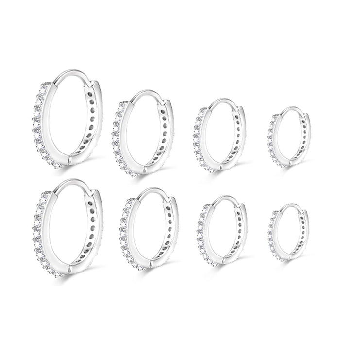 Wholesale Full diamond earrings, fashionable and classic circle zircon earrings, layered and worn
