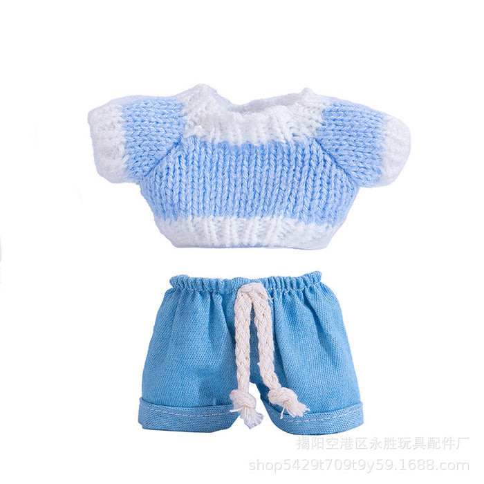 Wholesale Doll clothes Pendant Clothes Knitted Sweater with Jeans Replacement Shoe Keychain Vinyl Doll