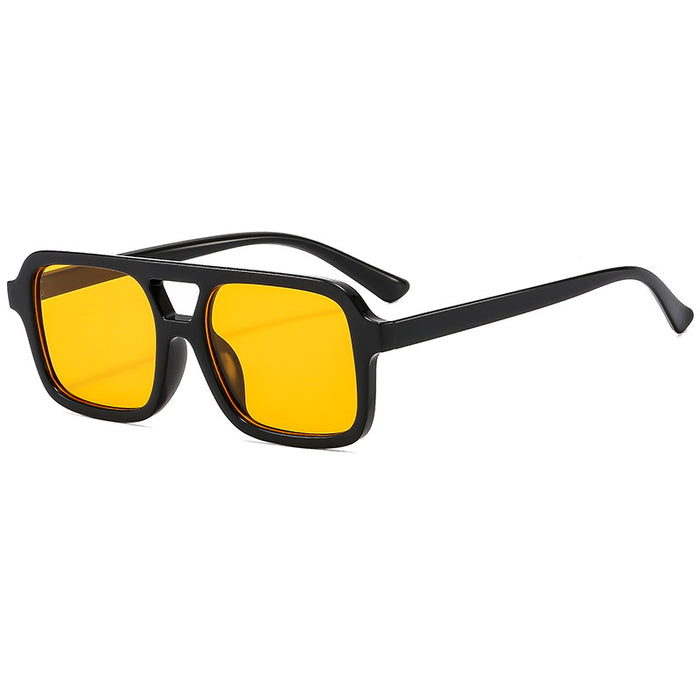 Wholesale Double-Beam Square Frame Leopard Print Sunglasses