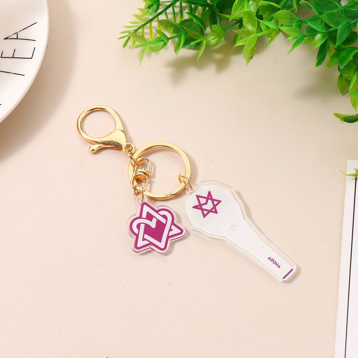 Wholesale Acrylic Support Light Keychain JDC-KC-ZhangX001