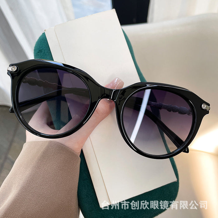 Wholesale Round frame diamond leg sunglasses, sun shading sunglasses