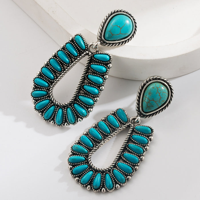 Wholesale Western Style Turquoise Statemente Earrings