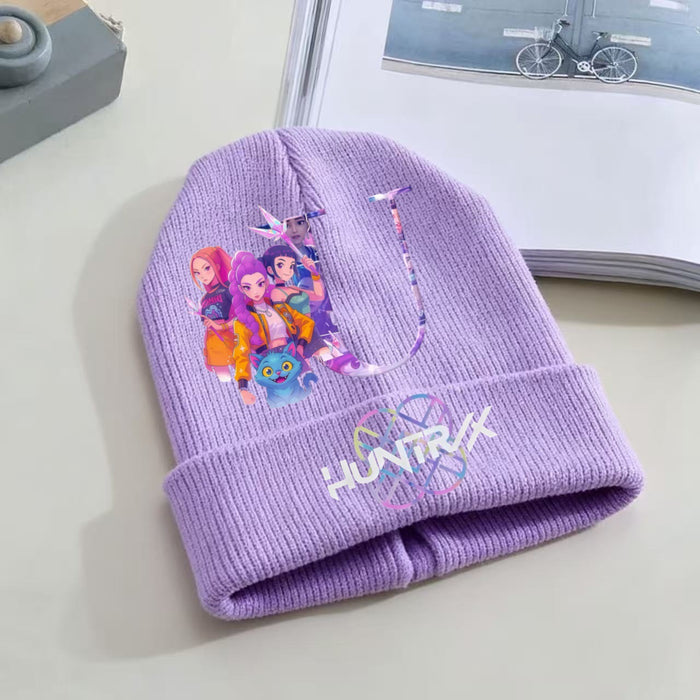 Wholesale KPOP Knitted Cartoon Letter Print Hat