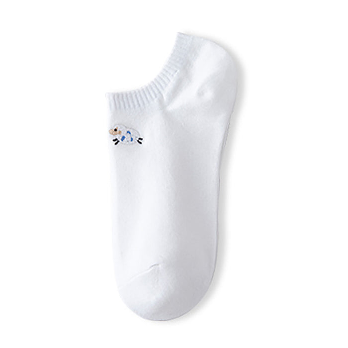 Wholesale Blue Socks Thin Ship Socks Summer Low Top Shallow Mouth Cute Short Socks Cartoon Cotton Socks