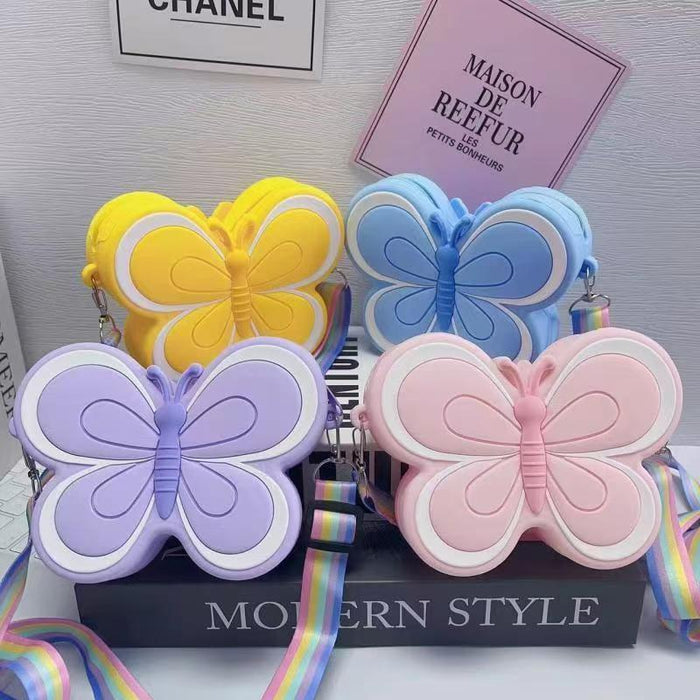 Wholesale Cartoon Butterfly Decompression Silicone Bag Children' s wallet