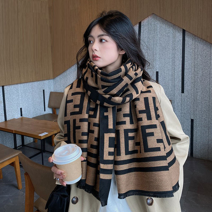 Wholesale Autumn and Winter Plaid Letter Scarf JDC-SF-Xuanx004