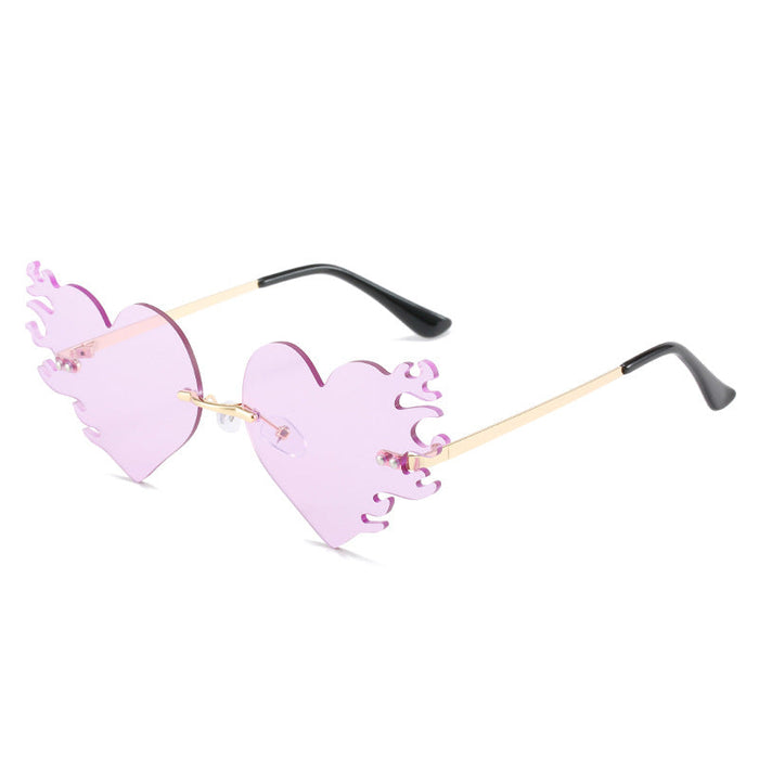 Wholesale Sunglasses Personalized frameless dazzling metal sunglasses Men's high-end glasses