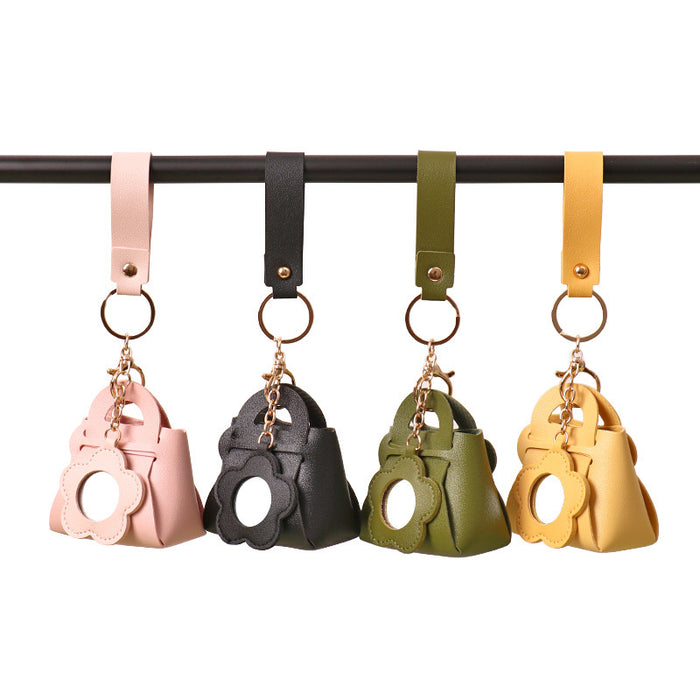 Wholesale Chic PU Wallet Keychain Bag Charm with Mirror Pink Gift for Women