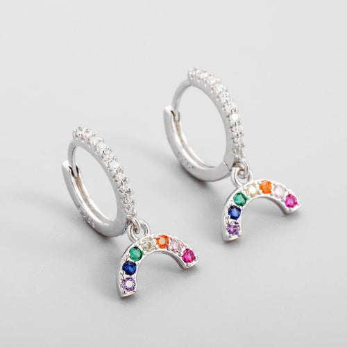 Wholesale Round Zircon Row of Diamond Earrings