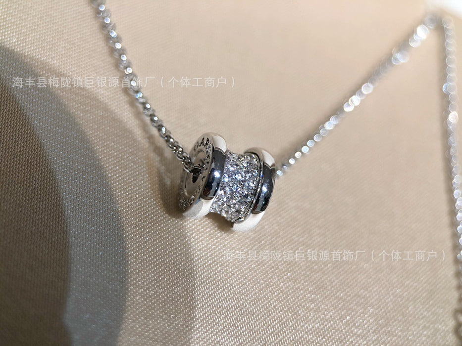 Wholesale Cnc High Version Large Waist Necklace Women's All-match18k Rose Gold Plated Full Diamond Small Waist Clavicle Chain