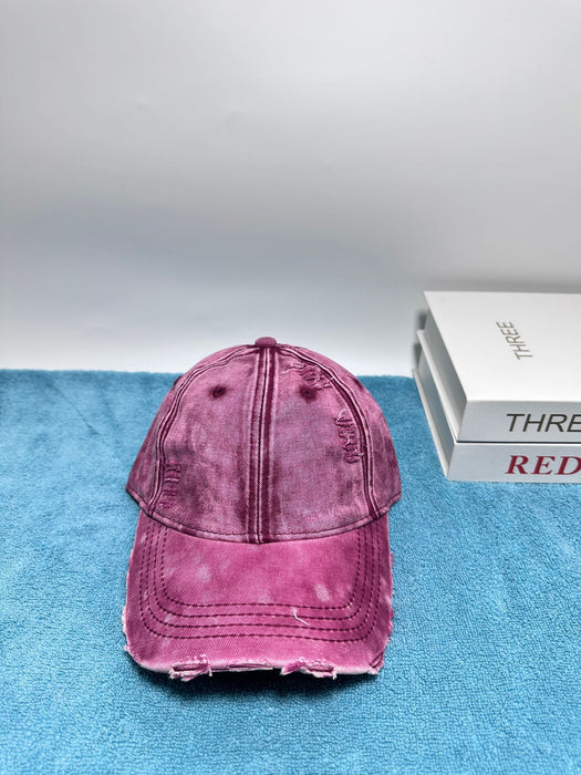 Wholesale Fashionable retro vintage washed hole soft top baseball cap, outdoor sun protection and shading duckbill cap