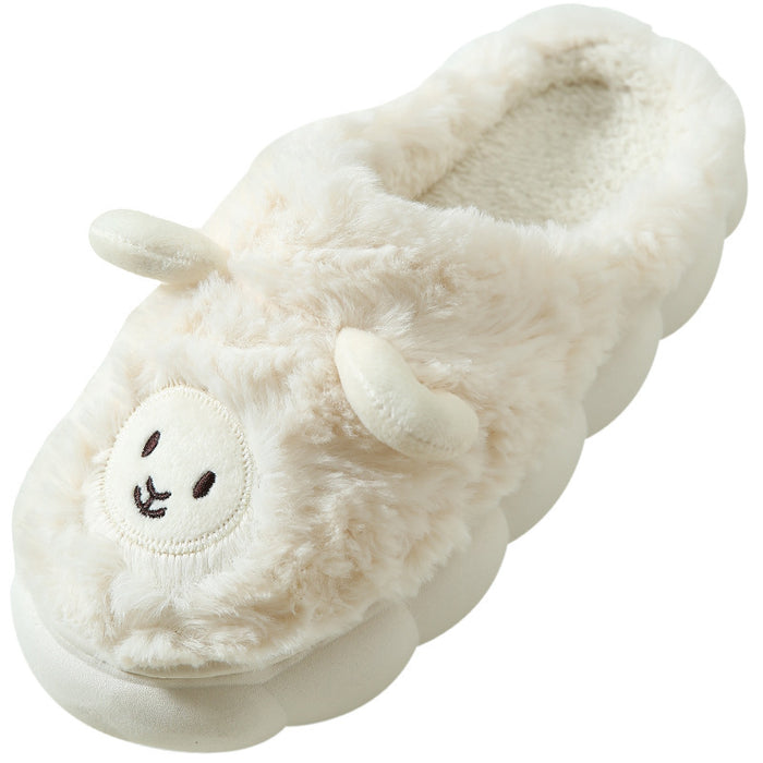 Wholesale  cotton slippers for female and male couples  cartoon  indoor home soft bottom plush