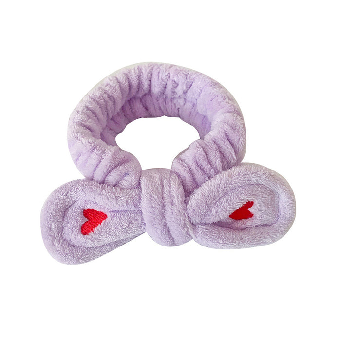 Wholesale Heart Butterfly Hairband for Women Face Washing Makeup Headband Flannel Headband Embroidered Hair Accessory Versatile
