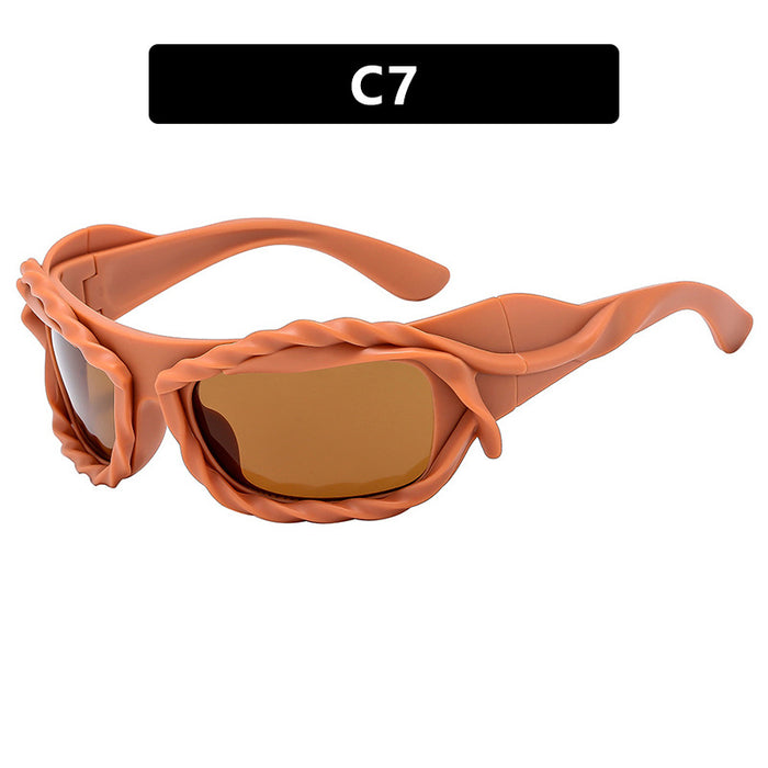 Wholesale Personalized, fashionable, alien sunglasses, futuristic sunglasses, UV resistant sunglasses