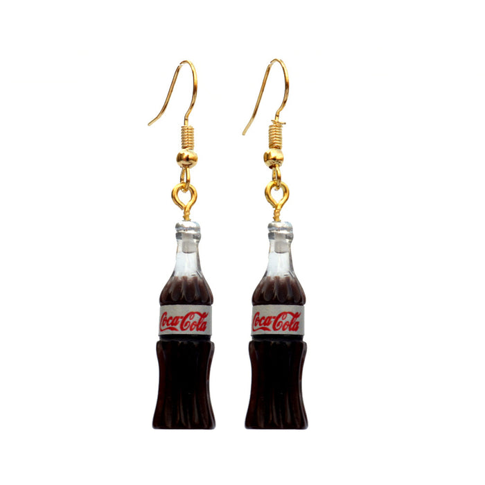 Wholesale Cartoon Beverage Bottle Resin Earrings JDC-ES-niqing027