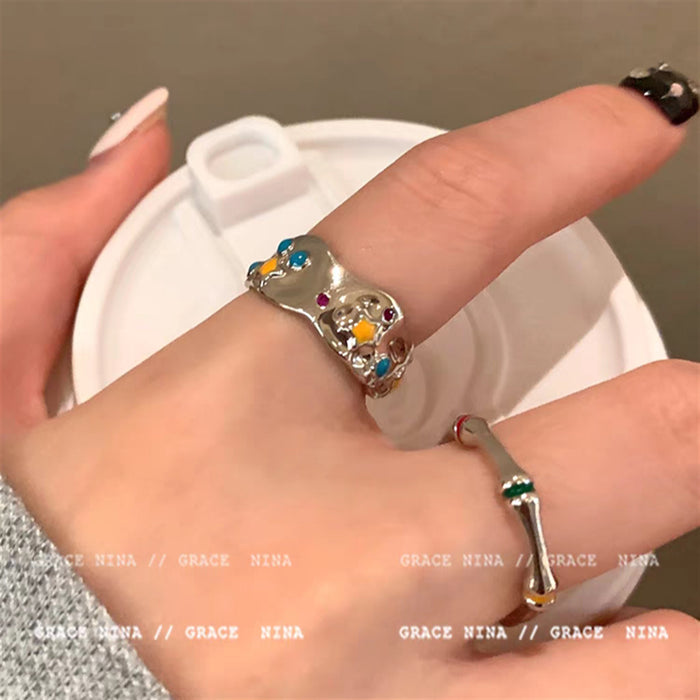 Wholesale Flower ring with niche design, high-end feel, adjustable opening, personalized ring