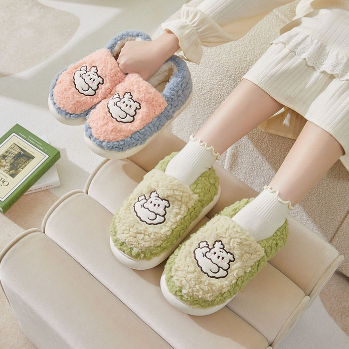 Wholesale Autumn and Winter Cute Cartoon Dog Cotton Slippers JDC-SP-Piaob006