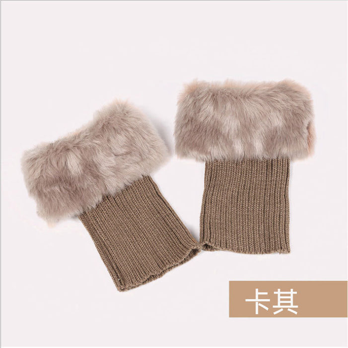 Wholesale Knitted Fur Leg Covers Cotton Socks JDC-SK-XQ041