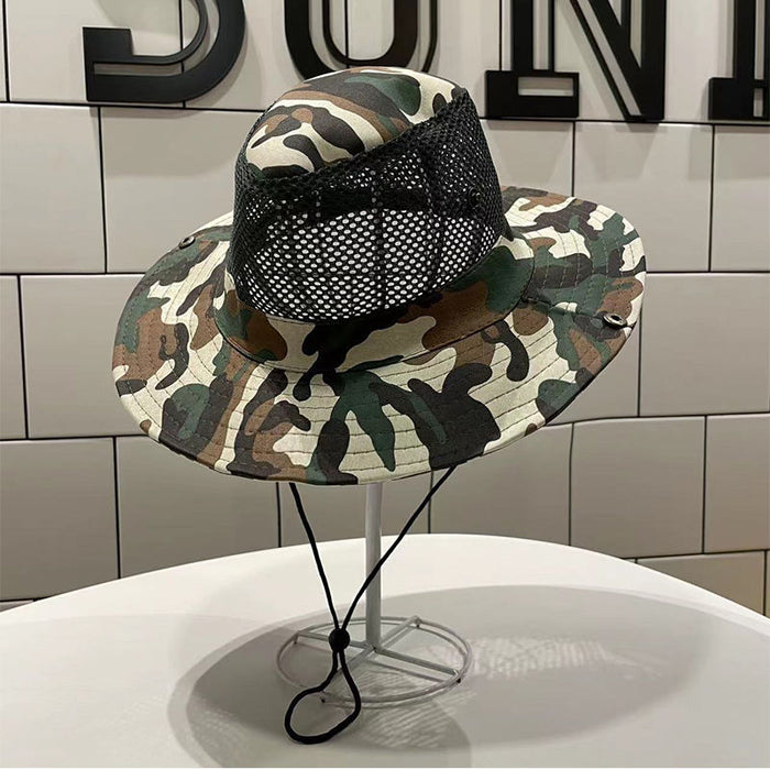 Wholesale Breathable mesh fisherman hat, foldable sun hat, outdoor fishing sun hat
