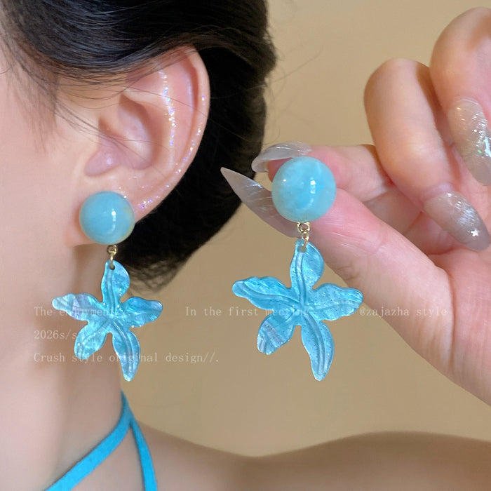 Wholesale Floral Dreams Bohemian Gardenia Earrings for Women Summer Beach Vacation Style Earrings