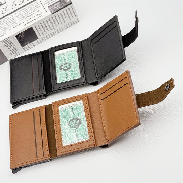 Wholesale Stylish Men' s Anti-Skimming Multifunctional Wallet with PU Leather Card Holder MOQ≥2