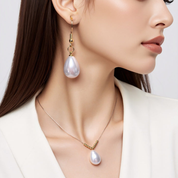 Wholesale Imitation pearl earrings, exquisite earrings, high-end sense, fashionable and versatile temperament, water droplet ear accessories, hook style