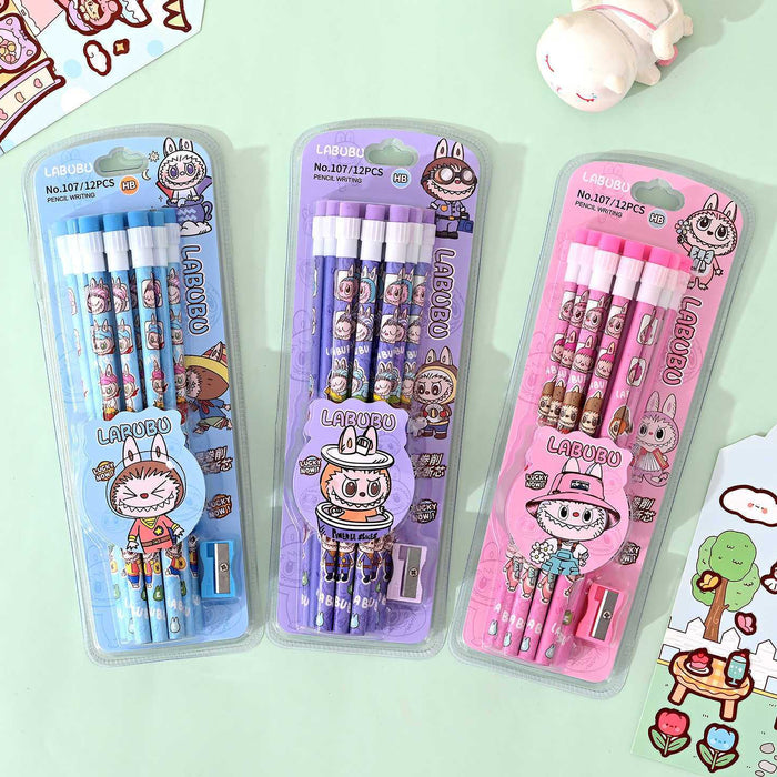 Wholesale 12 wooden pencils with a pencil sharpener