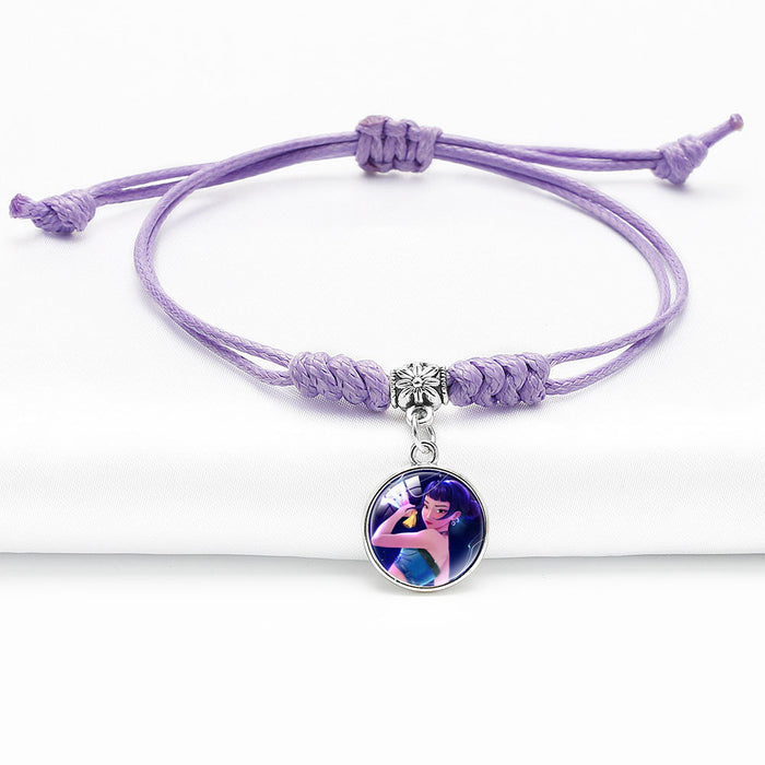 Wholesale KPOP Cartoon Pendant Multi-Color Adjustable Braided Bracelet
