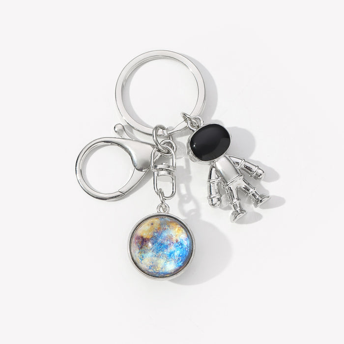 Wholesale Nine Planets Moon Astronaut Alloy Keychain JDC-KC-HuiWen014