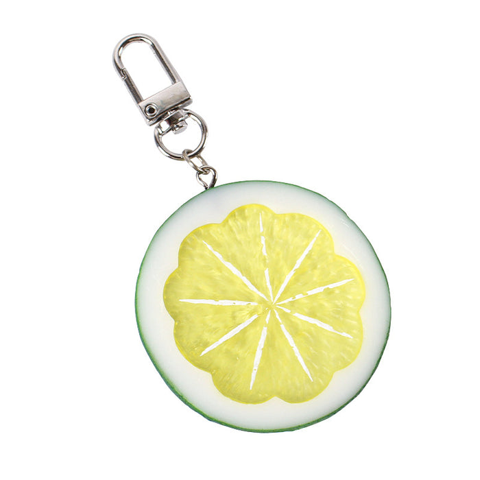 Wholesale Lemon Slice Keychain Pendant Cute PVC Simulated Fruit Charm For Bags Backpacks And Everyday Use MOQ≥2