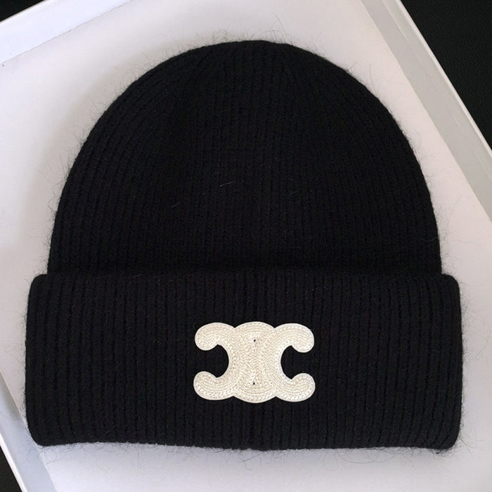 Wholesale Rabbit hair knitted hat, women's versatile woolen hat, winter warm and cold hat