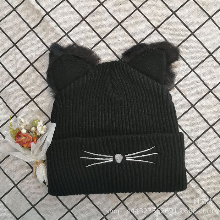 Wholesale Acrylic Cat Ears Autumn and Winter Wool Hat JDC-FH-HWT006