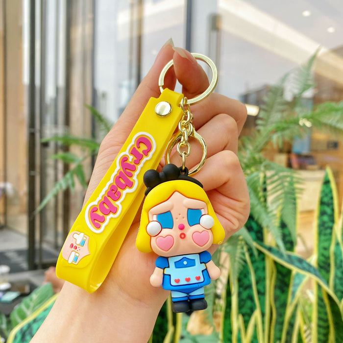 Wholesale Cute teary-eyed doll silicone keychain