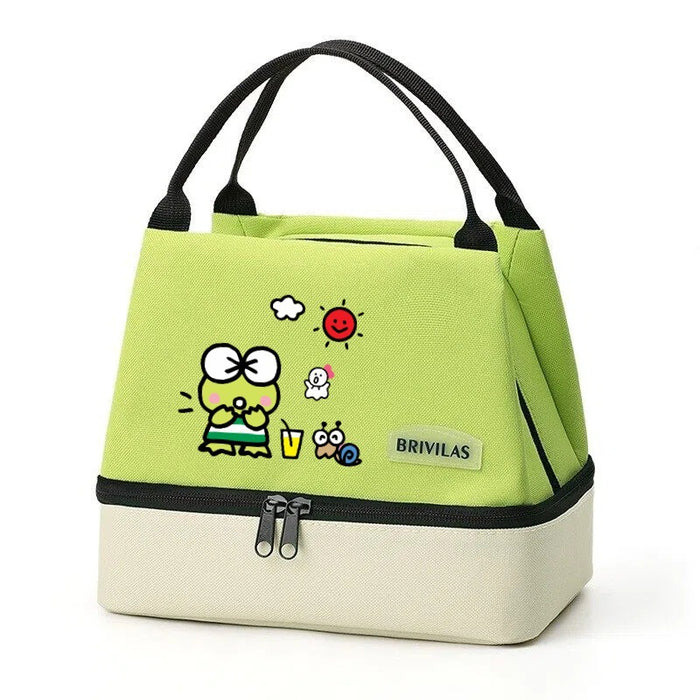 Wholesale Oxford Fabric Insulated Lunch Tote Bag Cute Cartoon Frog Design For Picnic Travel Everyday Use