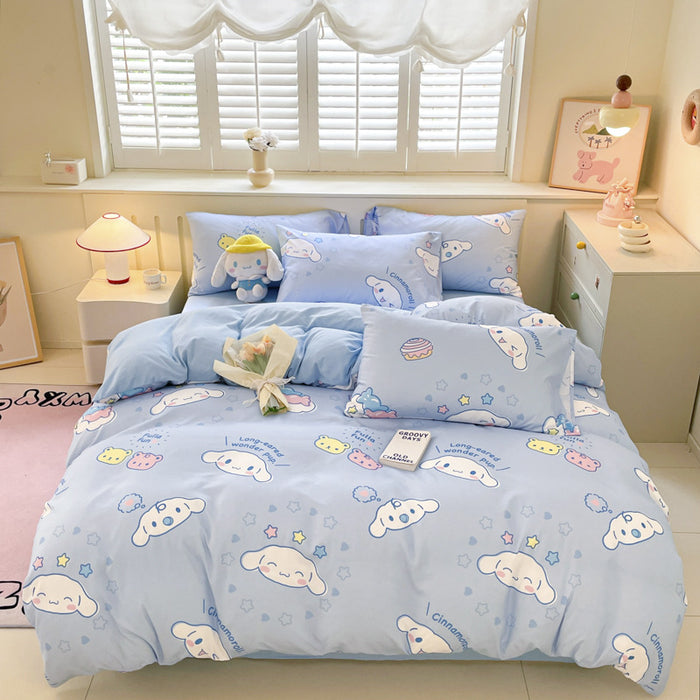 Wholesale A-level Cloud Washed Cotton Cute Cartoon Girl Heart Dormitory Bed Sheets JDC-SEE-AiErMei004