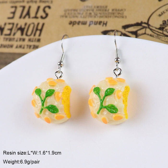 Wholesale Cute Green Donut Earrings - Fashion Food Accessory Gift