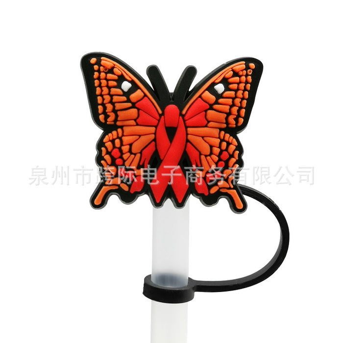 Wholesale 10pcs Silicone Butterfly Style Straw Cover JDC-SCR-KuaJ009